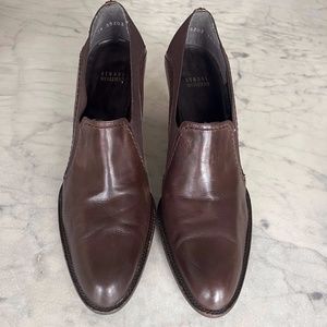 Stuart Weitzman Chocolate Brown Sleek Loafer, Ladies 10.5